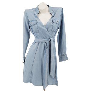 Bb Dakota Genesse Indigo Chambray Wrap Dress